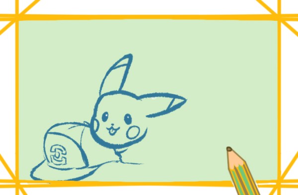 Simple drawing of lying Pikachu