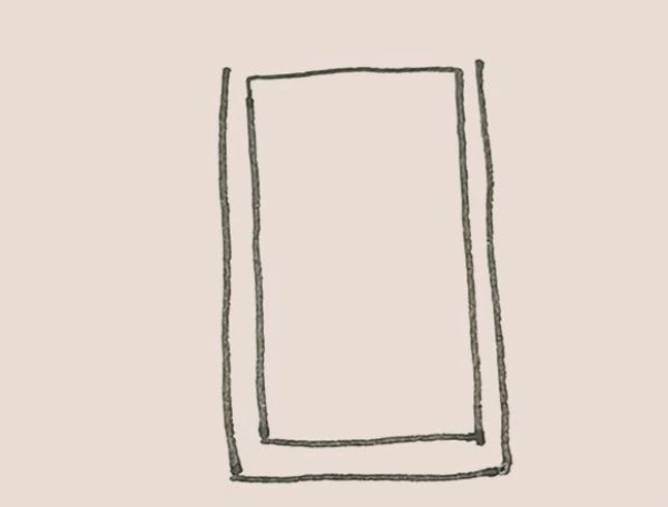 Simple drawing of full-length mirror