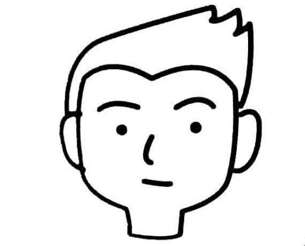 Cartoon boy avatar simple strokes