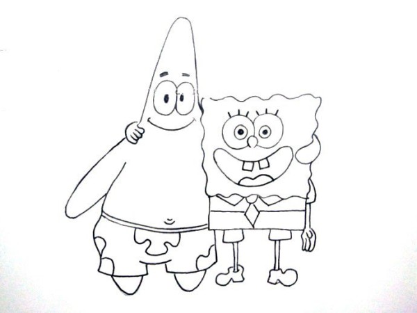 9 simple drawings of SpongeBob and Patrick