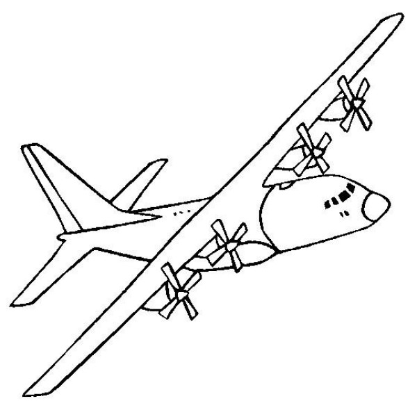 Complete collection of simple drawings of aircraft C-130 transport aircraft