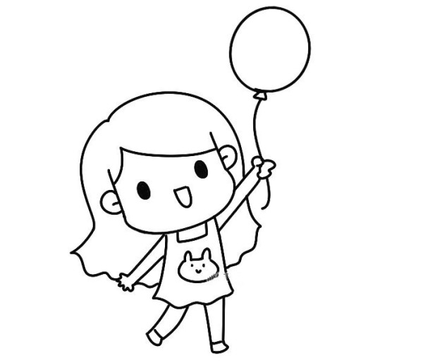 little girl holding balloons