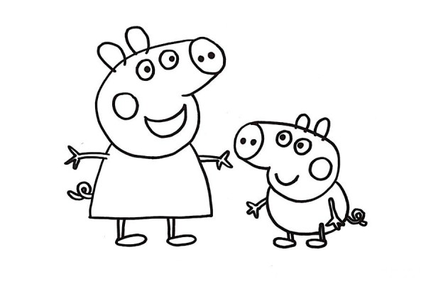 Peppa Pig and brother George