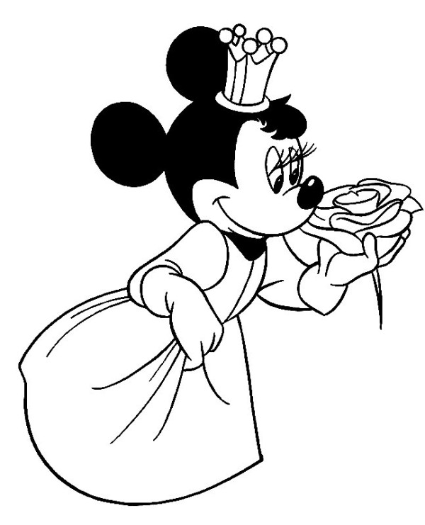 Mickey Mouse wearing a crown simple drawing