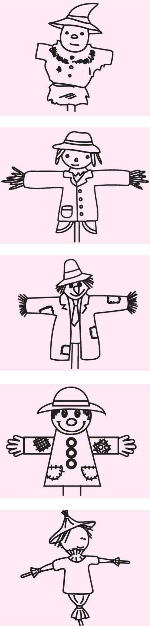 How to draw a scarecrow in a field