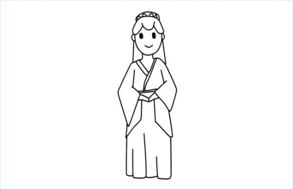 Simple drawing pictures of ancient costume characters