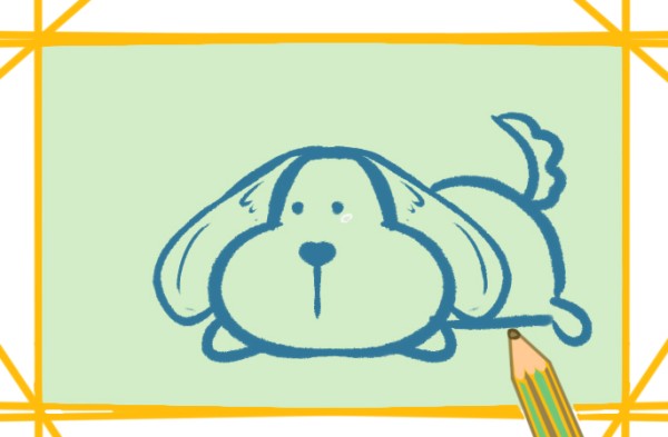 Simple drawing of lying dog