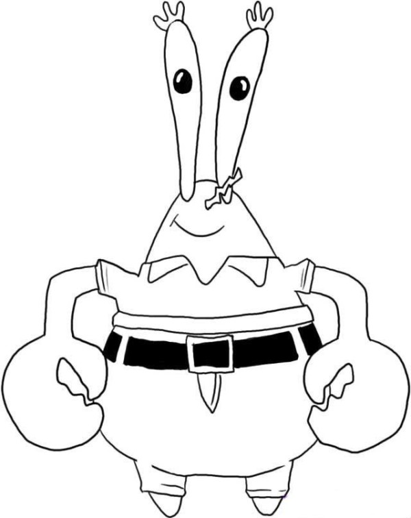 Spongebob cartoon character simple drawing picture