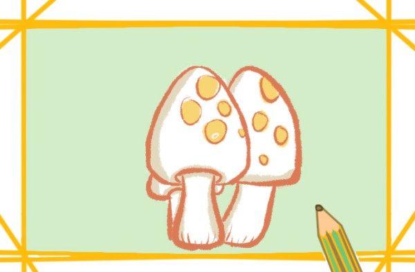 How to draw snow-white mushrooms