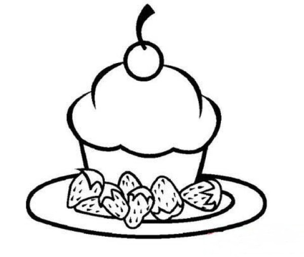 Sweet cupcake simple drawing