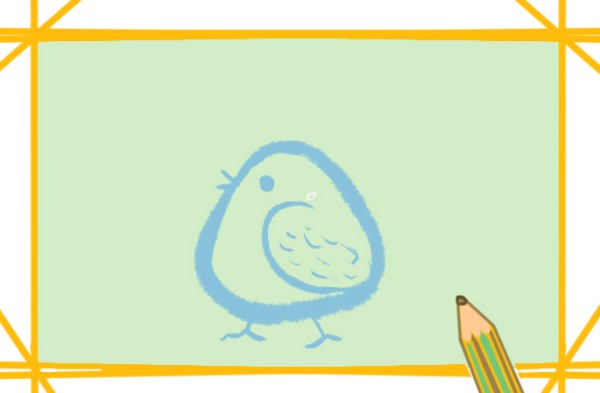 Cute yellow chick simple drawing