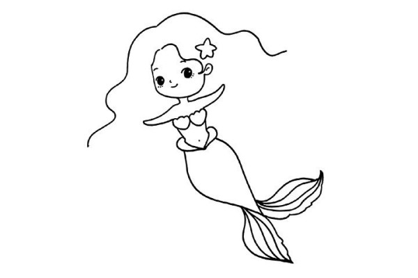 Beautiful and cute little mermaid simple drawing tutorial