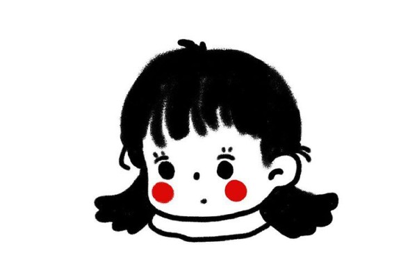 Super cute little girl avatar simple drawing