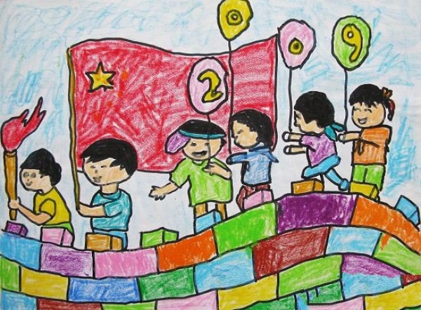 Childrens Paintings of Climbing the Great Wall on National Day - Happy National Day Tour