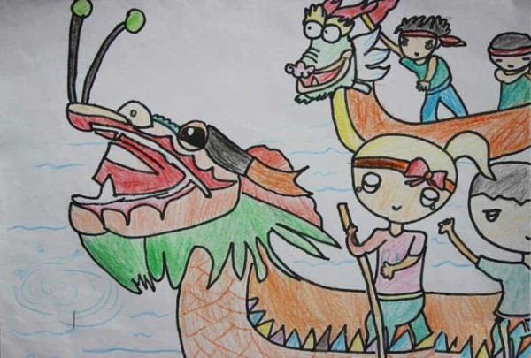 Dragon Boat Festival Childrens Drawing Wonderful Dragon Boat Race