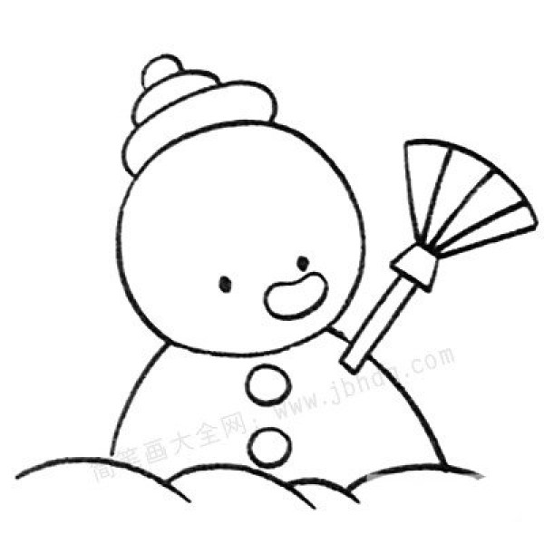 Simple Drawing for Intermediate Level Snowman