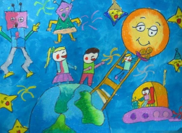 Happy Mid-Autumn Festival in childrens drawings