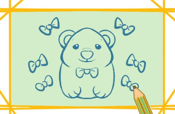 Fat brown bear simple strokes