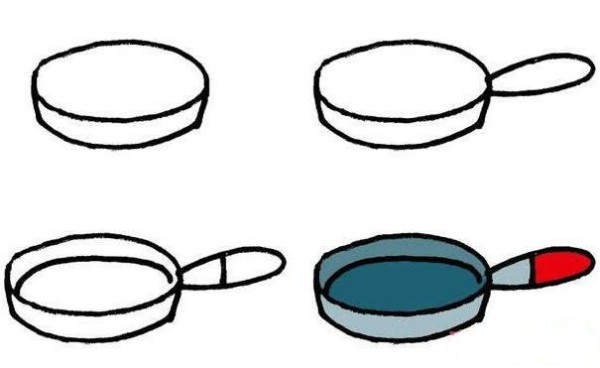 How to draw a pan with simple strokes