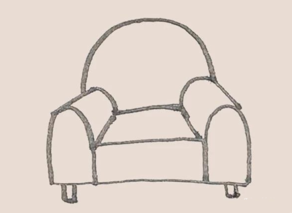 Simple drawing of sofa