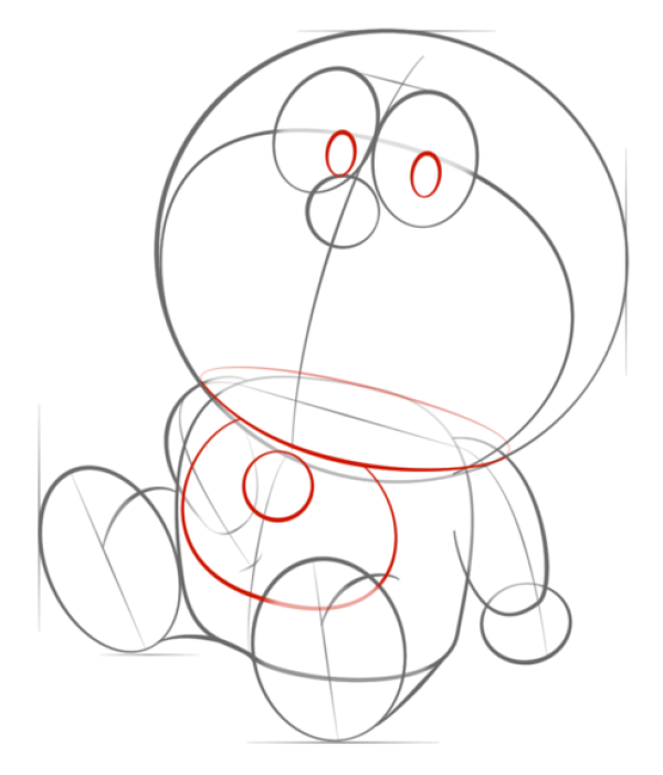 Doraemon simple drawing steps