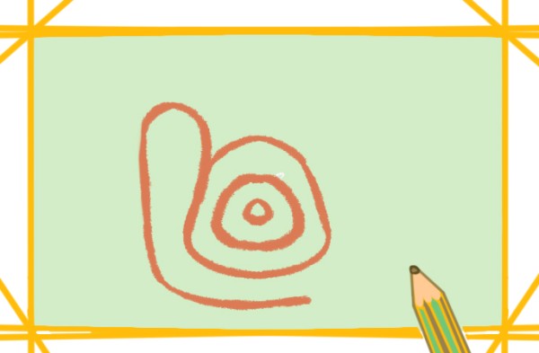 How to draw a snail on the grass