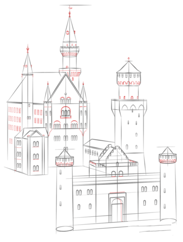 How to Draw Neuschwanstein Castle