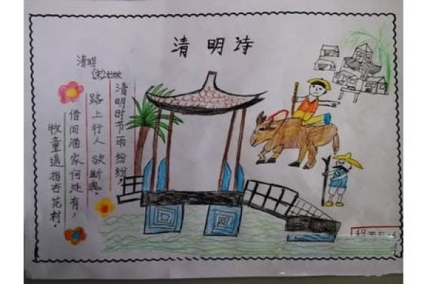 Childrens drawings of Qingming Festival pictures-Qingming poems