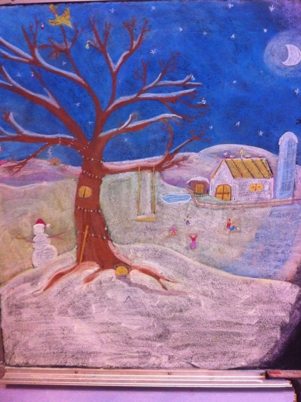 Full of childhood memories! Paintings of hometown after snow