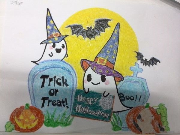 Childrens drawings about Halloween-Halloween elves