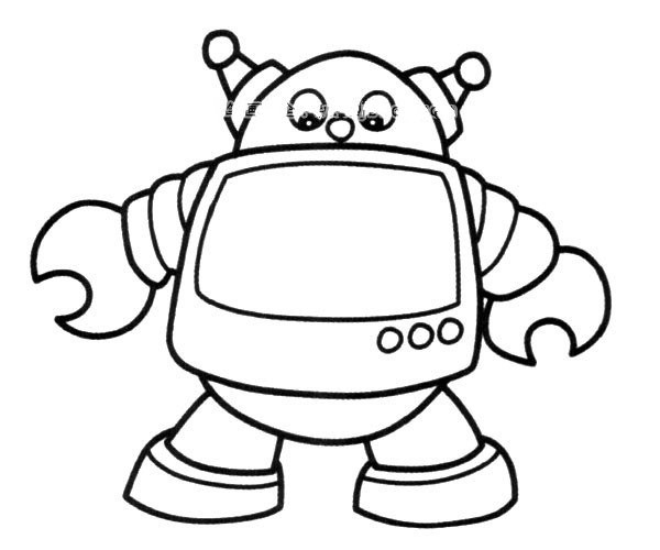 Super cute robot simple drawing picture