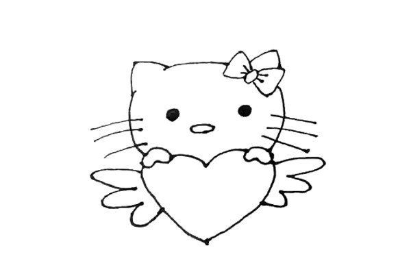 Hello kitty simple drawing