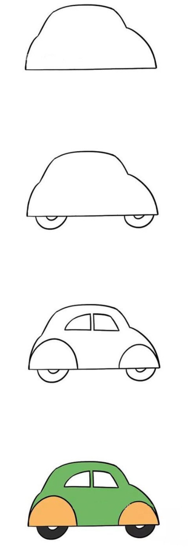 Simple drawing of green car