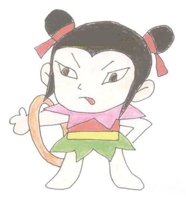 Simple drawing pictures of Nezha with color