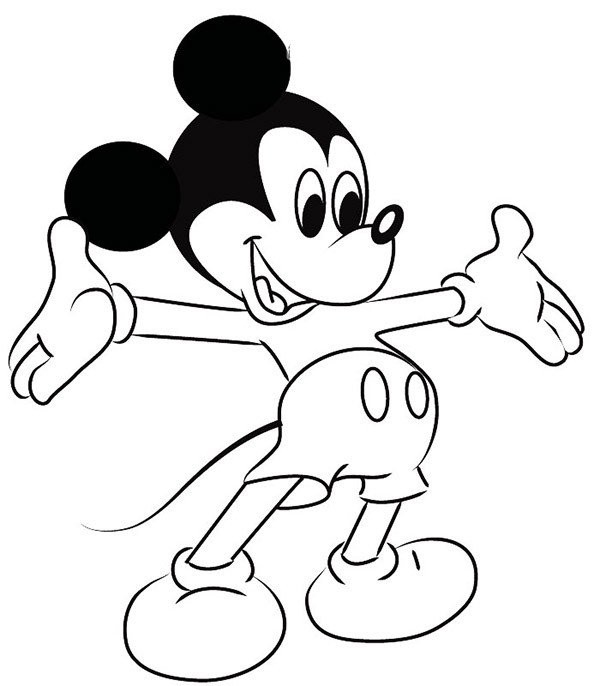 Simple drawing pictures of Mickey Mouse