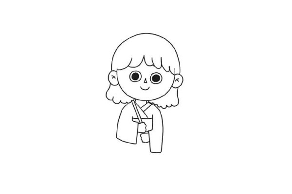 Simple drawing tutorial of little girl in kimono