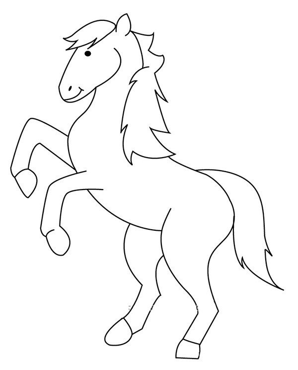 Simple drawing of tall horse