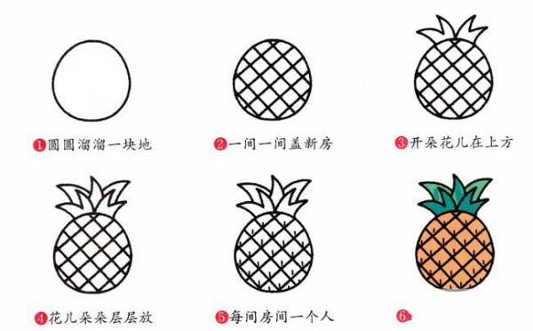 Simple drawing of delicious pineapple