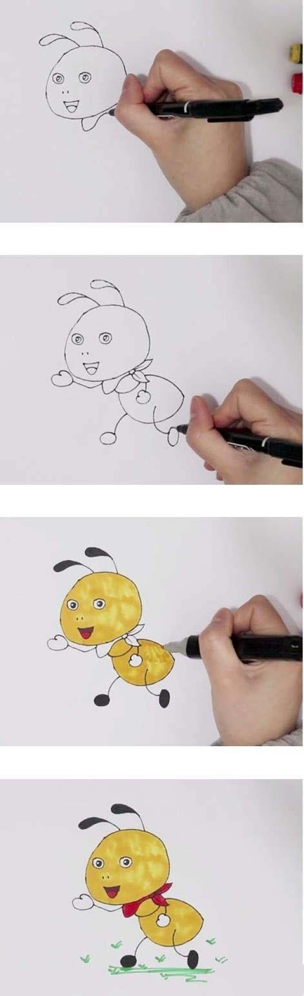 How to draw cartoon ants