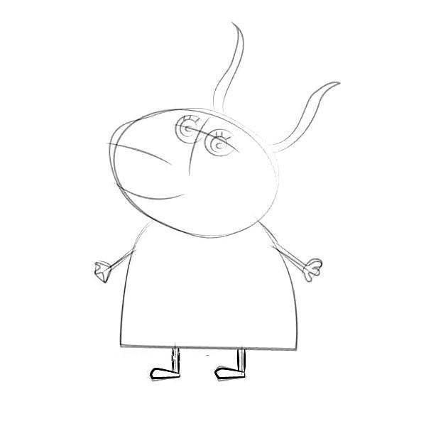 Peppa Pigs Lady Antelope Simple Drawing