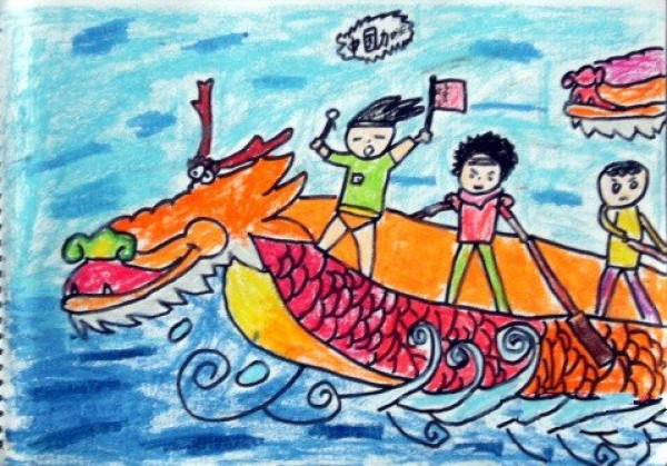 Dragon Boat Festival Childrens Drawing-We Win