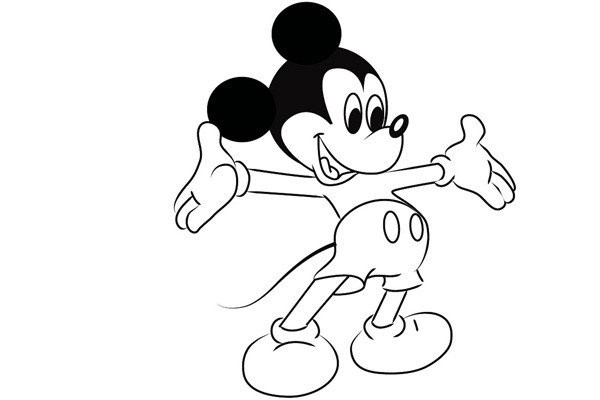 How to draw Mickey Mouse in simple strokes