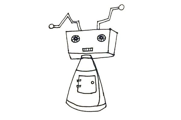 Draw robots with rectangles and triangles, cute and cute!