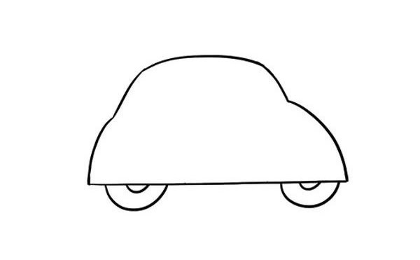 Beautiful green car simple drawing