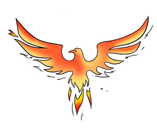 Simple strokes of fire phoenix