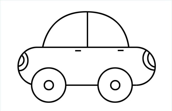 Very simple simple car drawing contains steps