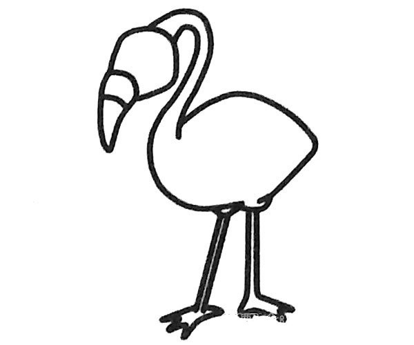 Simple flamingo drawing tutorial