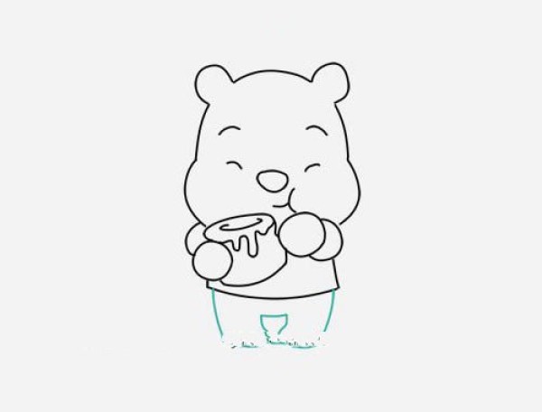 Simple drawing tutorial: Winnie the Pooh eating honey