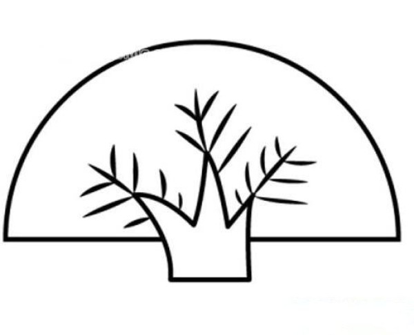 How to draw a fan-shaped tree