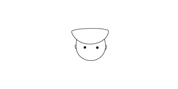 How to draw a handsome policeman in simple strokes